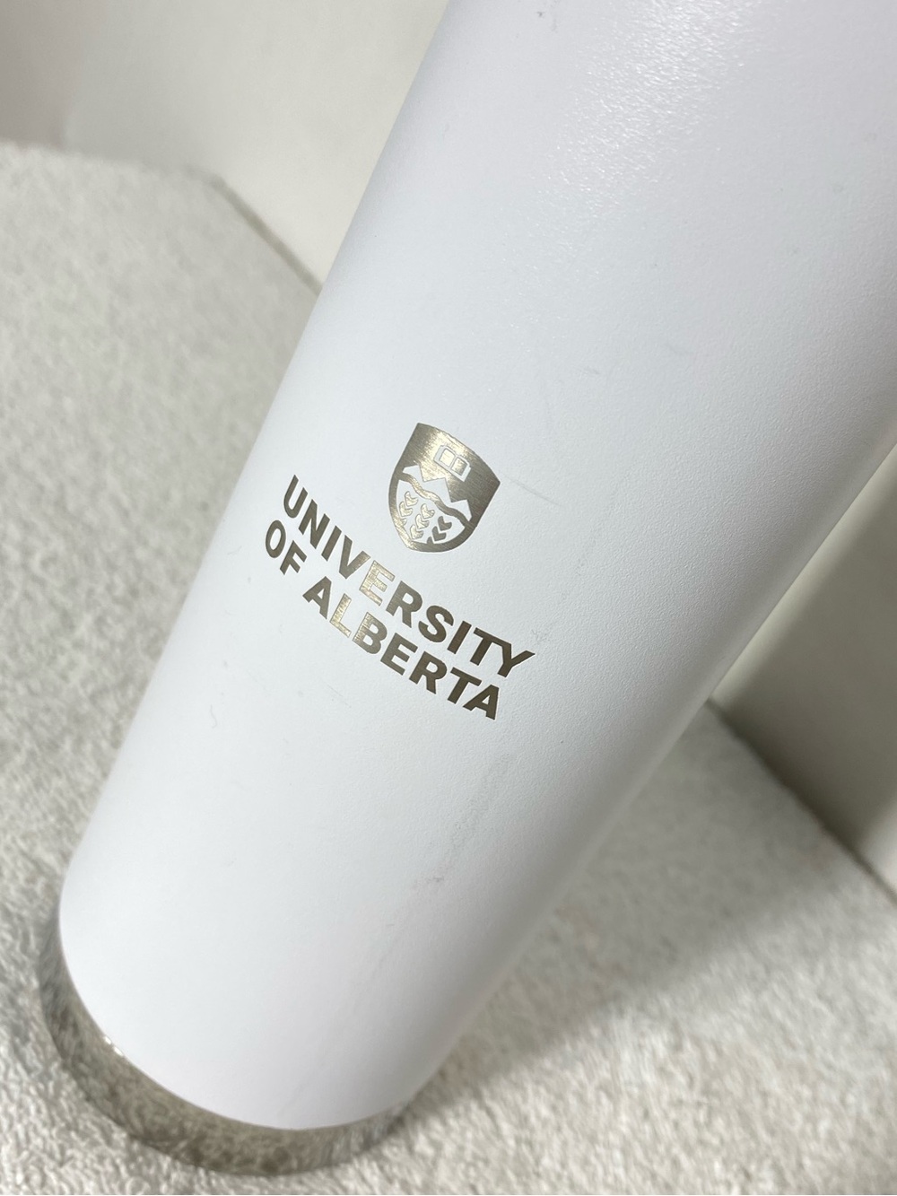 University of Alberta White Stainless Steel Water Bottle Hydroflask - Picture 4 of 14
